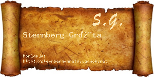 Sternberg Gréta névjegykártya